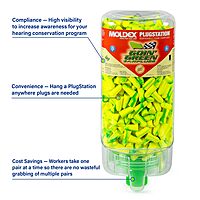 Moldex Goin' Green® PlugStation® Uncorded Disposable Foam Earplug Dispenser 6647, NRR 33dB