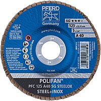 PFERD 62213 5" x 7/8" POLIFAN Flap Disc - Conical SG, Aluminum Oxide, 40 (10 Pack)
