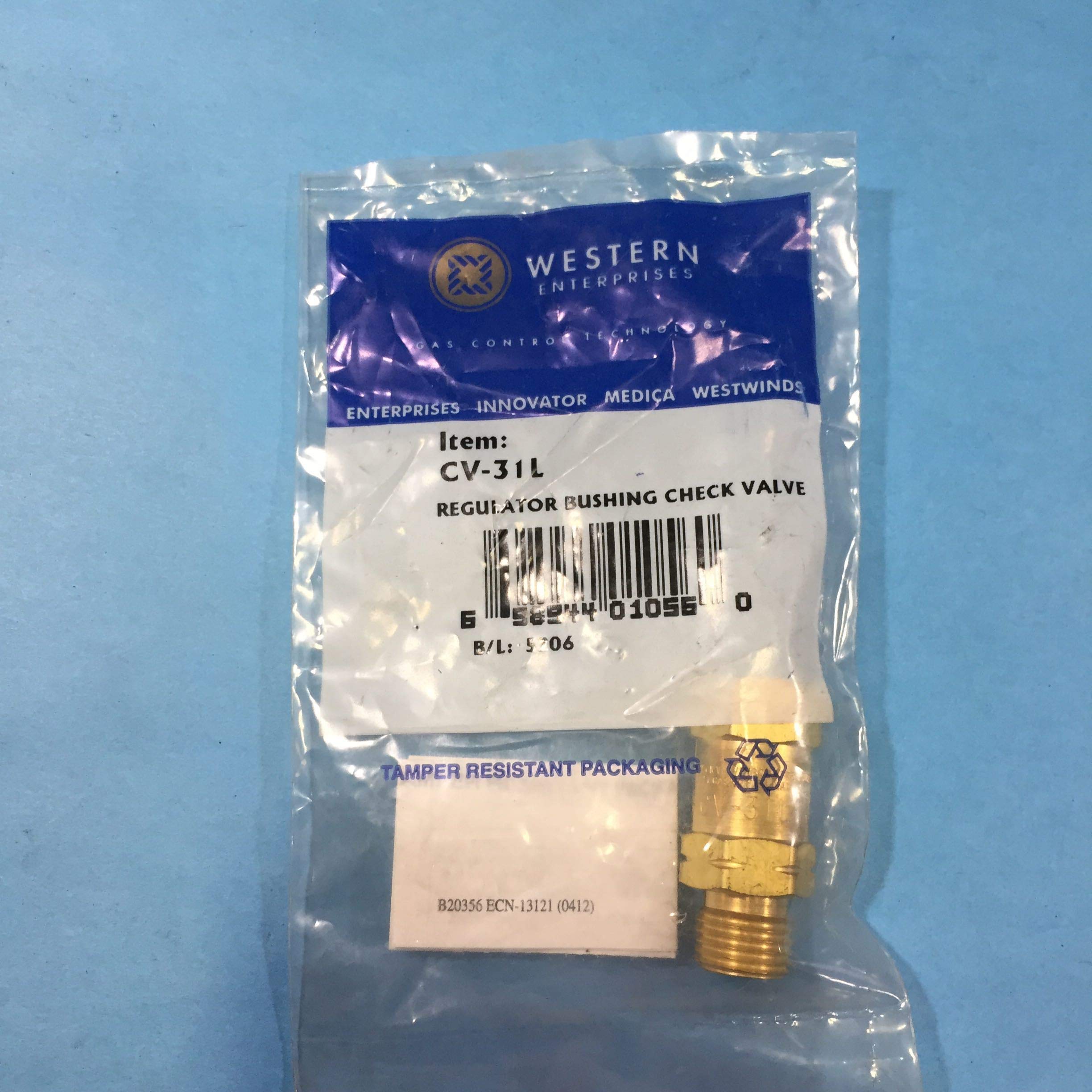 Western Enterprises CV-31L Regulator Bushing Adaptor Model B-Size (9/16"-18")
