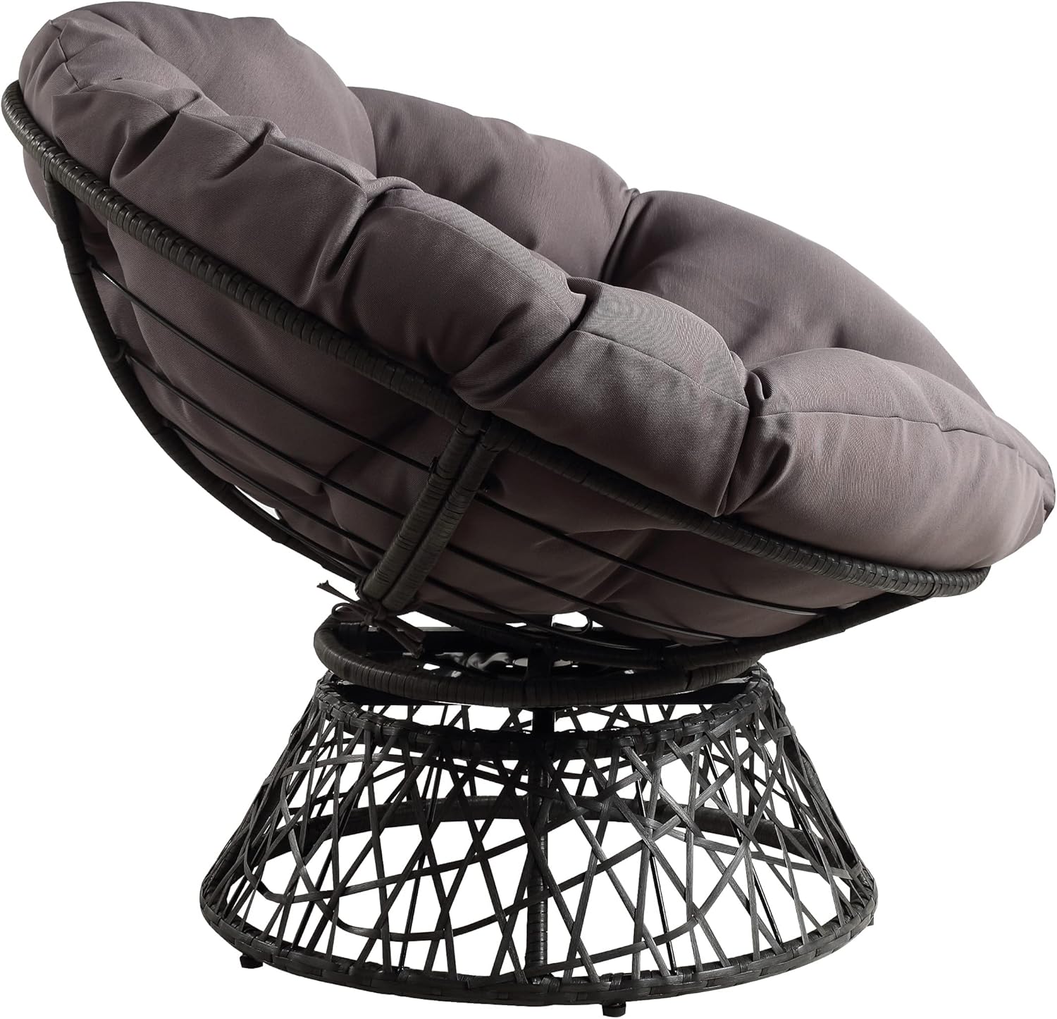OSP Home Furnishings Wicker Papasan Chair with 360-Degree Swivel