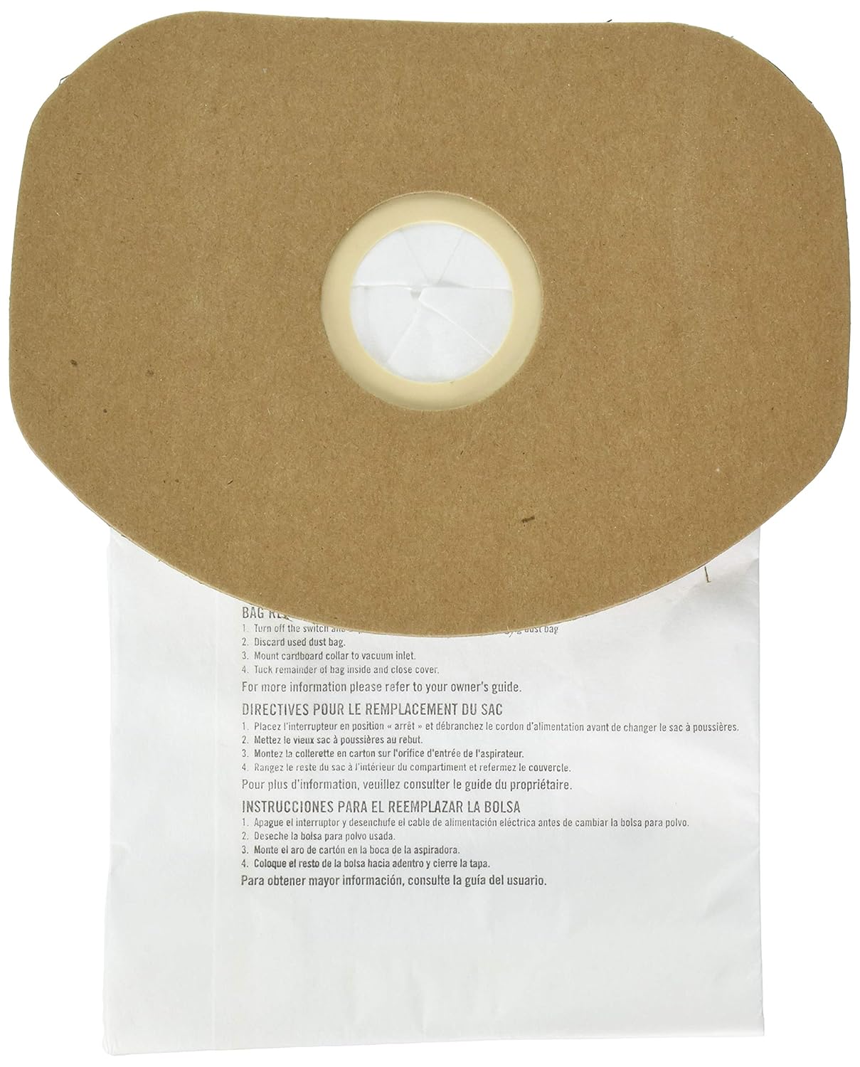 Sanitaire BV-2 Premium Paper Bag (Pack of 5), Fits Models SC412 Series Backpack Vacuum, 62370A, White