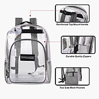TRAILMAKER Heavy Duty Clear Backpack | Transparent Stadium-Approved for Women, Men, School, Travel