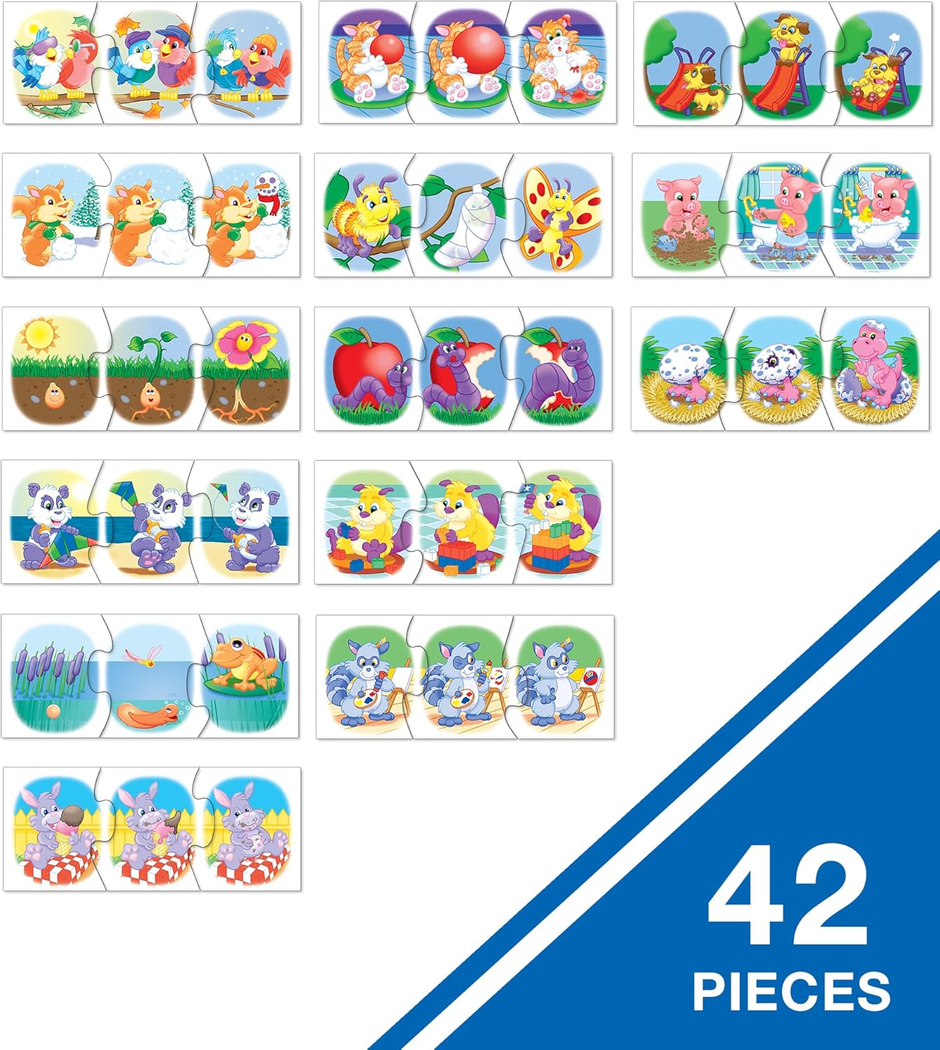 Carson Dellosa What Happens Next Picture Sequence for Kids Games, 3-Scene Sequencing Puzzles