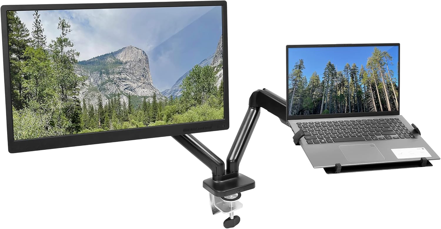 Mount-It! Height Adjustable Laptop and Monitor Desk Mount