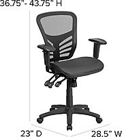 Flash Furniture Nicholas Mid-Back Transparent Black Mesh Multifunction Executive Swivel Ergonomic Office Chair