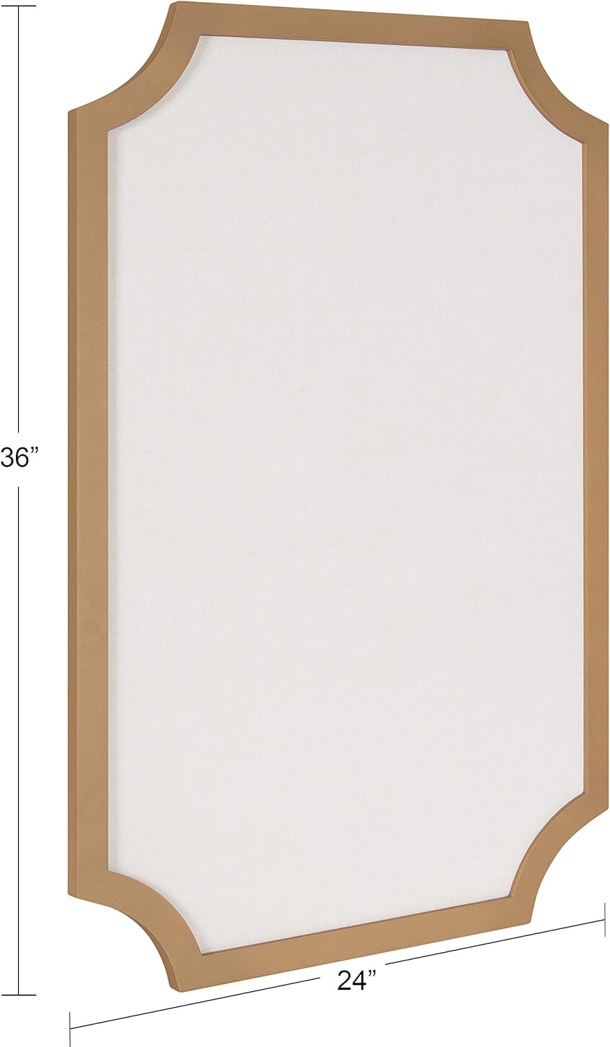 Kate and Laurel Holbrook Modern Scalloped Fabric Pinboard, 24 x 36, Gold, Decorative Bulletin Board for Wall