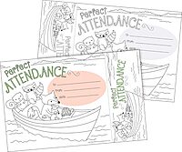 BARKER CREEK Recognition Awards and Bookmarks, Color Me Attendance, Awards are 6-3/8" x 5-1/2"