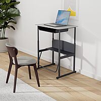 SAFCO AlphaBetter Adjustable-Height Student Desk with Book Box and Swinging Pendulum Footrest, 28 x 20