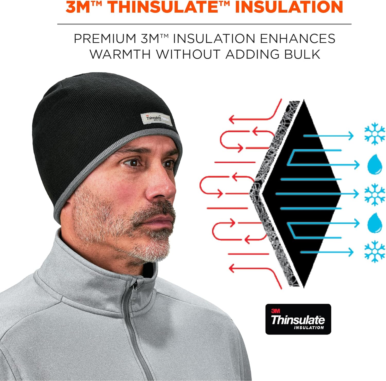 Ergodyne - 16818 N-Ferno 6818 Insulated Thermal Knit Beanie Hat,Black