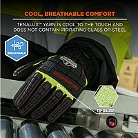 Ergodyne ProFlex 7141 Hi-Vis Nitrile-Coated DIR Level 4 Cut-Resistant Gloves