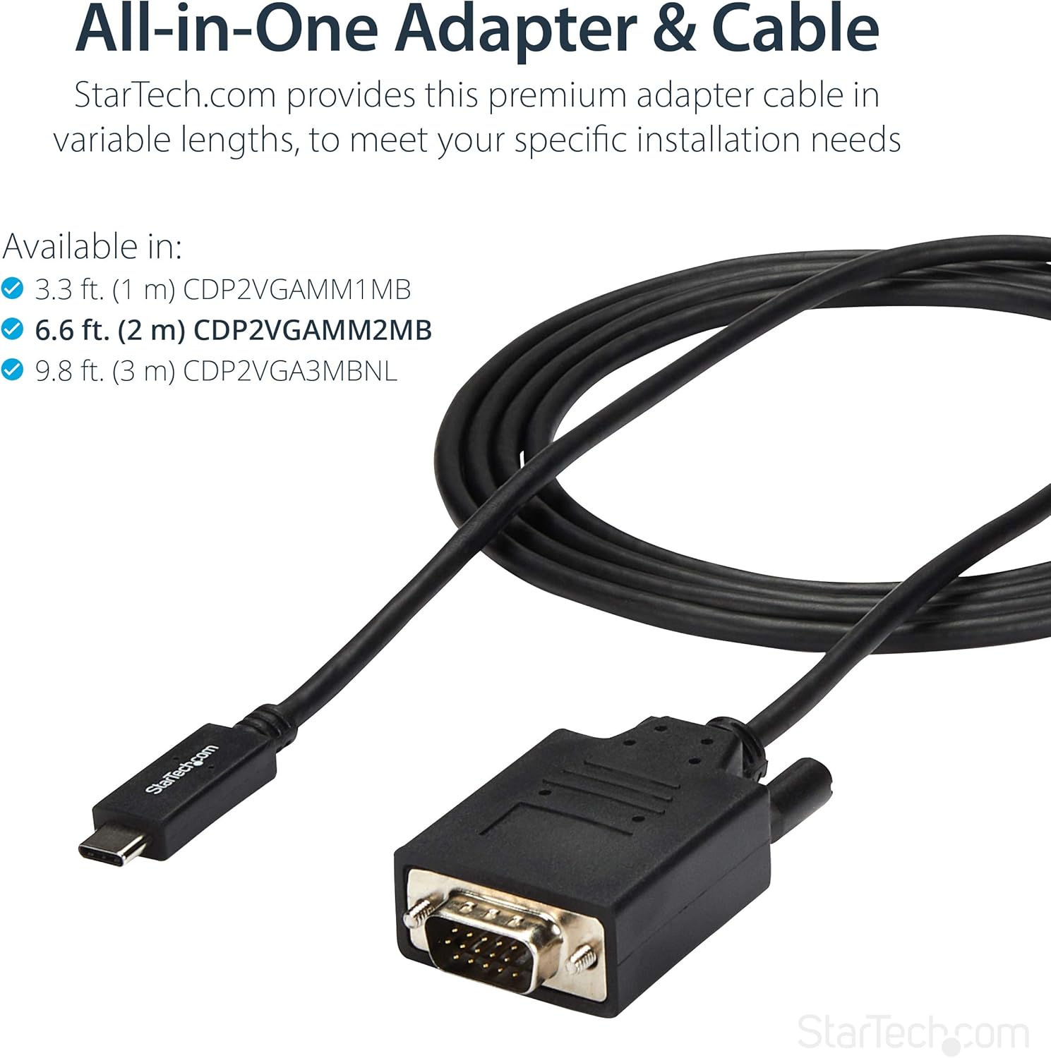 StarTech.com USB C to VGA Active Adapter Cable - Thunderbolt 3 Compatible