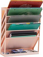 Mind Reader 5-Tier Vertical File Holder, Desktop Organizer, Wall Mount