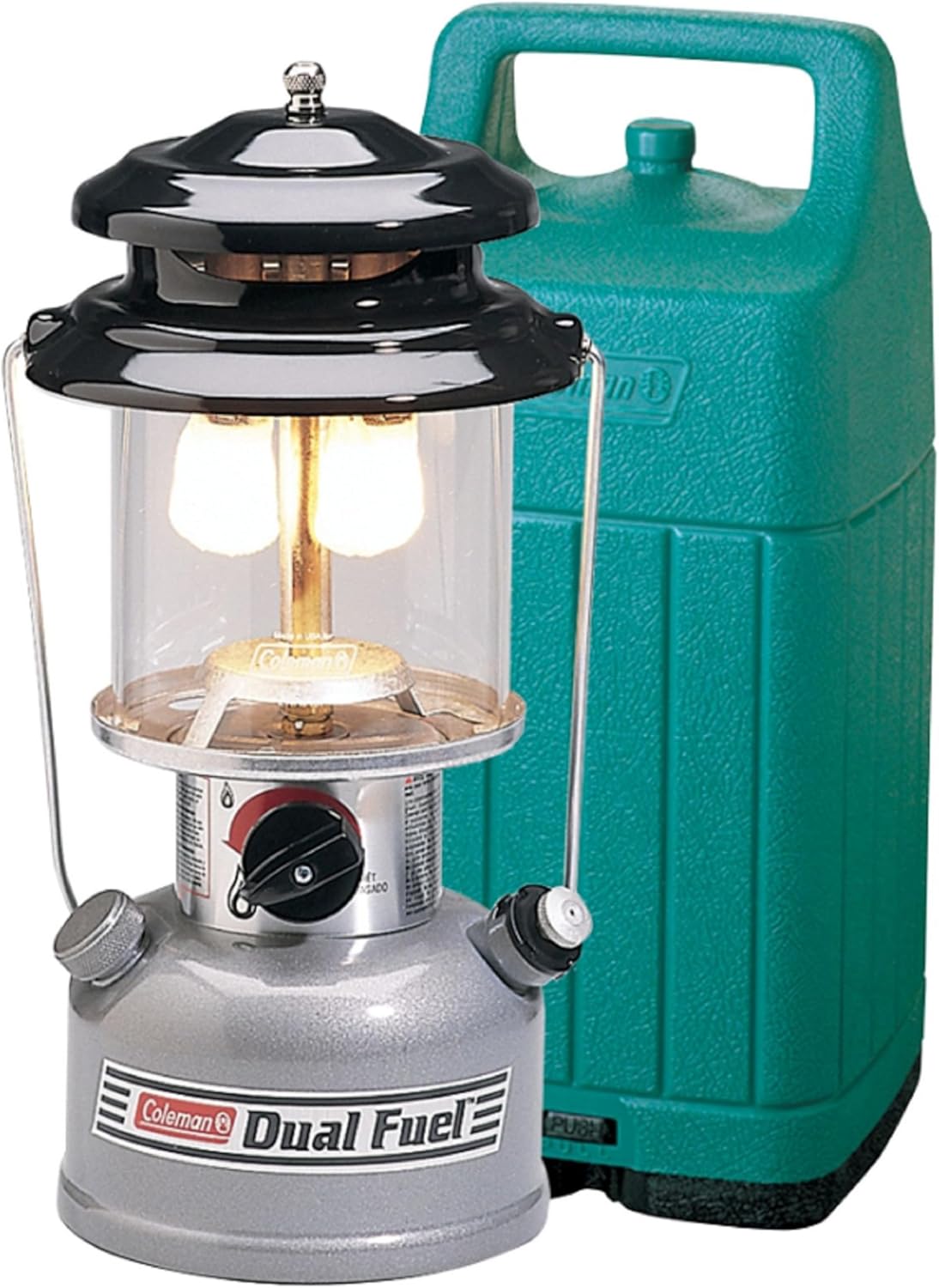 Coleman Premium Dual Fuel Lantern with Carry Case & *Globe Clear Straight C006 Fuel Lantern + Globe Clear Straight C006
