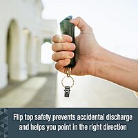 SABRE 2-in-1 Pepper Gel with Detachable Safety Whistle Keychain