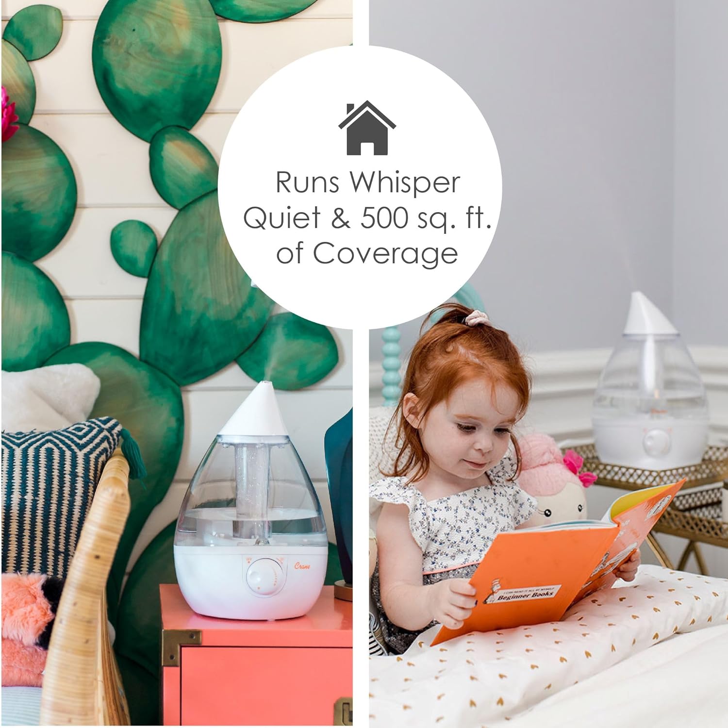 CRANE Drop 1-Gallon Ultrasonic Cool Mist Humidifier