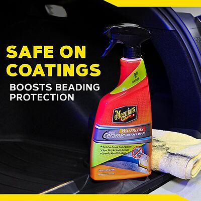 Meguiar’s Hybrid Ceramic Waterless Wash & Wax - Waterless Car Wash Spray with Ceramic Chemistry for a Slick