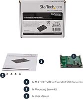 StarTech.com M.2 SATA SSD to 2.5in Adapter - NGFF to SATA Converter - 7mm Open-Frame Bracket (SAT32M225) (Pack of 3) 1 Count