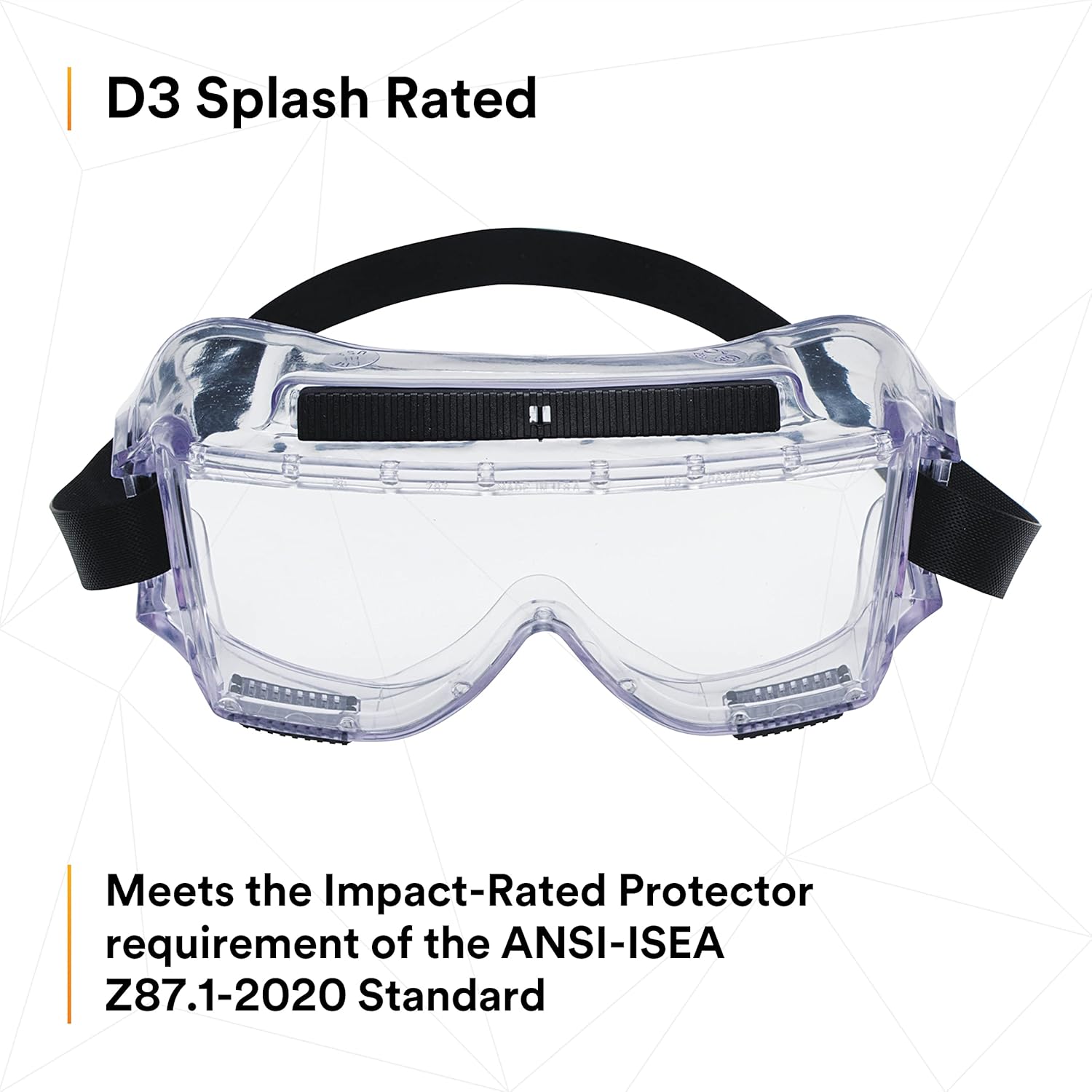 3M Centurion Safety Splash Goggle 454, 40304-00000-10 Clear Lens, 1 Pair