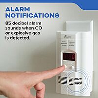 Kidde Carbon Monoxide Detector, Propane, Natural, Methane, & Explosive Gas Alarm, Plug-In Wall with 9-Volt Battery Backup