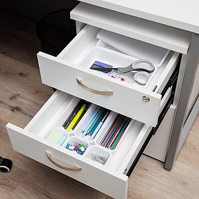 MIND READER Drawer Organizer Set, Multi-Piece Storage Trays for Kitchen, Bathroom, Office & More