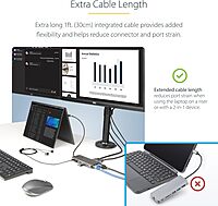 StarTech.com USB-C Docking Station for Windows and ChromeOS, Triple 4K HDMI DP Video, USB 10Gbps Hub, 100W Laptop Charging, GbE, SD, MicroSD