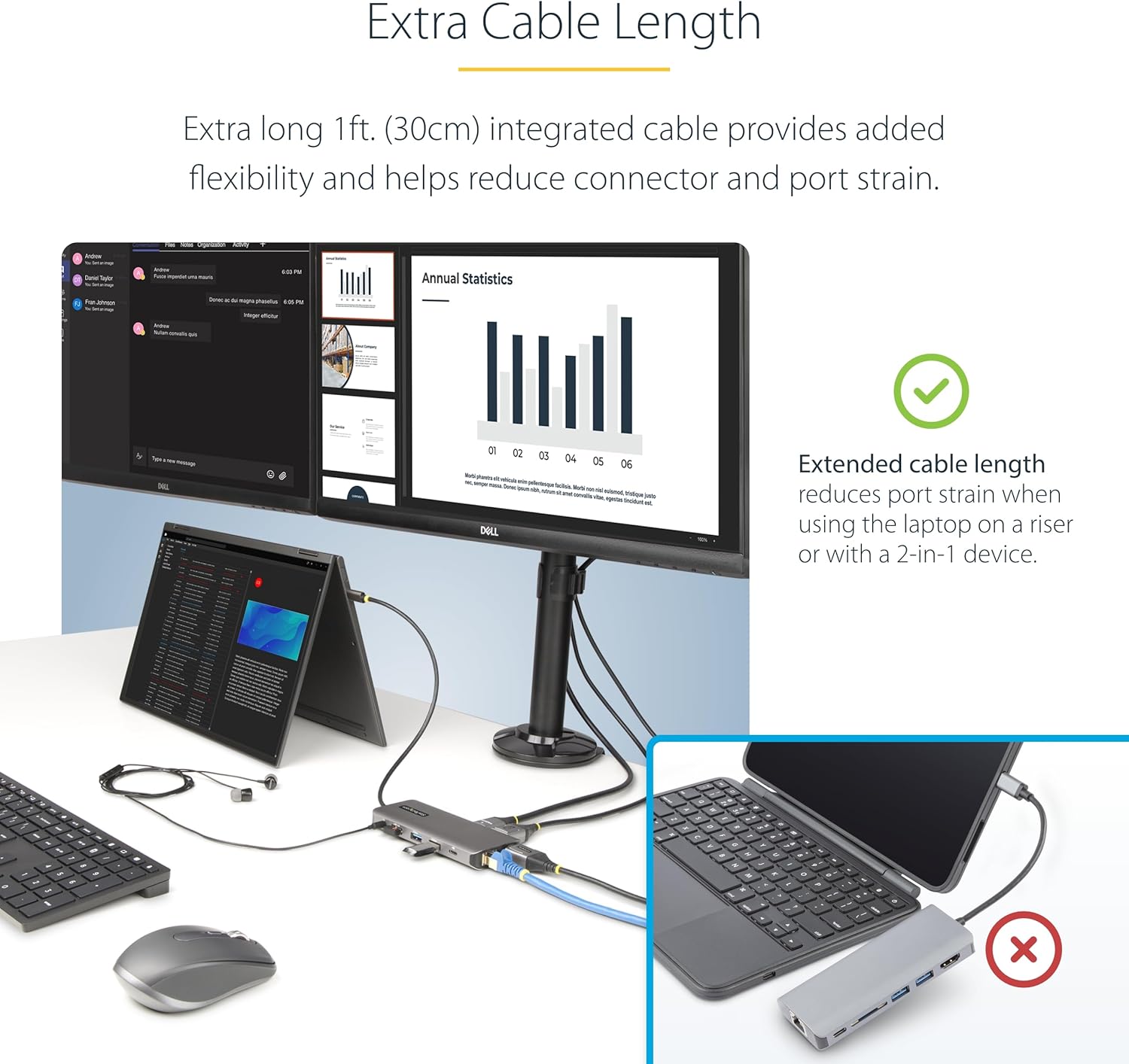 StarTech.com USB-C Docking Station for Windows and ChromeOS, Triple 4K HDMI DP Video, USB 10Gbps Hub - GbE, SD, MicroSD