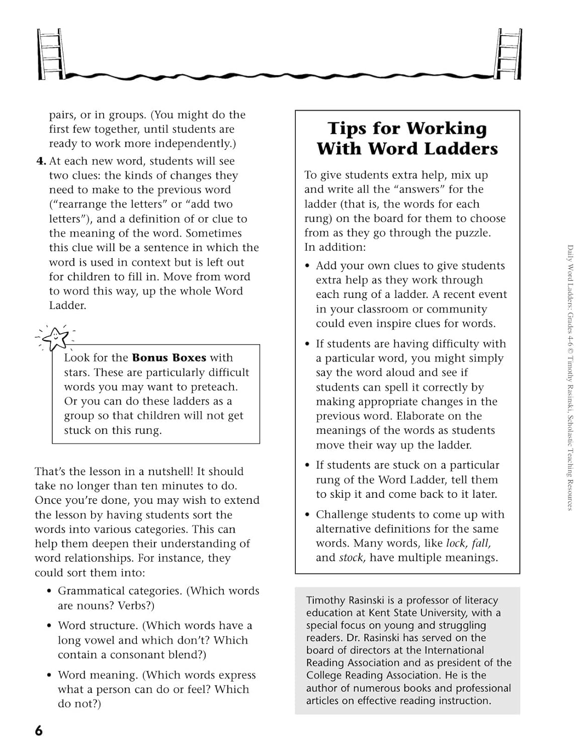 Daily Word Ladders: Grades 4-6: 100 Reproducible Word Study Lessons That Help Kids Boost Reading, Vocabulary