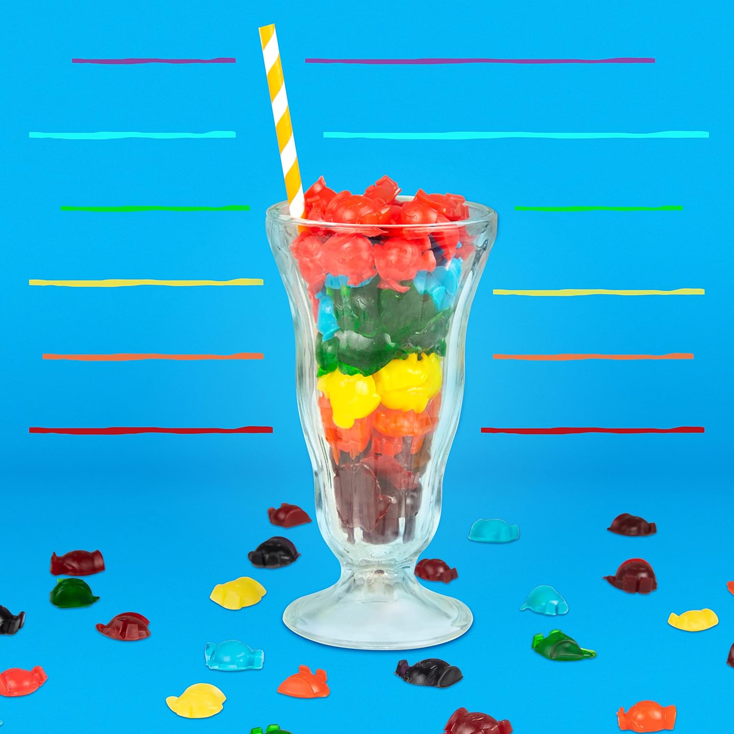 Nostalgia KAGCM200RD Gummy Candy Making Kit-Silicone Kool-Aid Man Shaped Molds Heated Base and Melting Pot Included-Family Friendly, Medium, Red