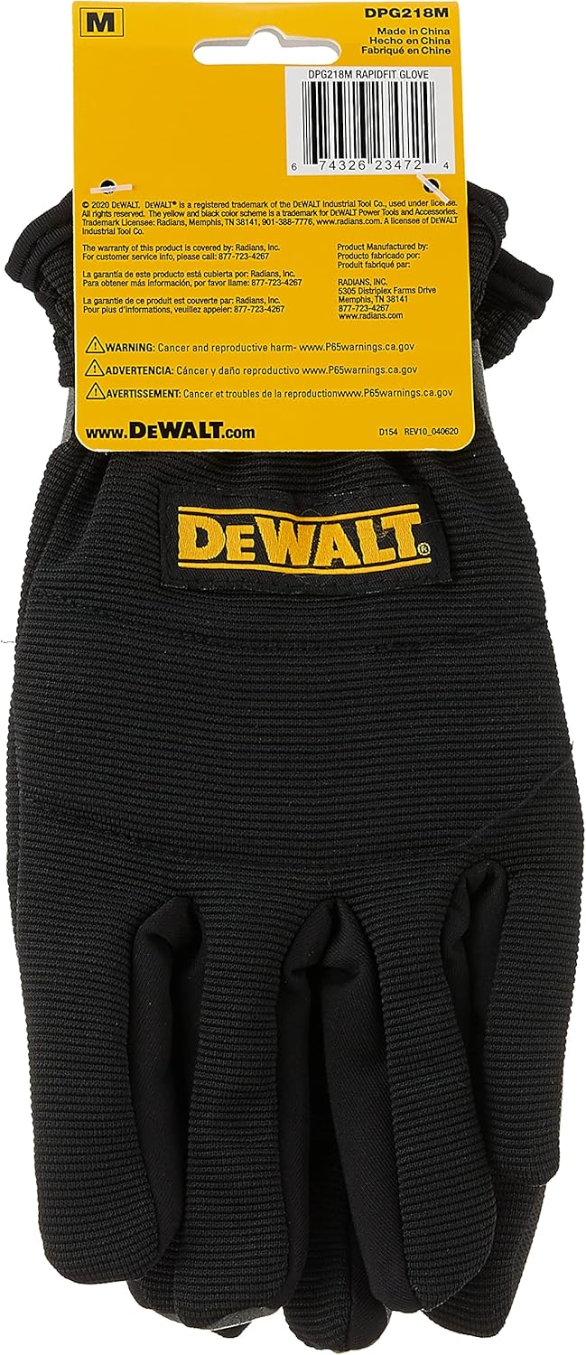 DeWalt DPG218 RapidFit Slip-On Glove