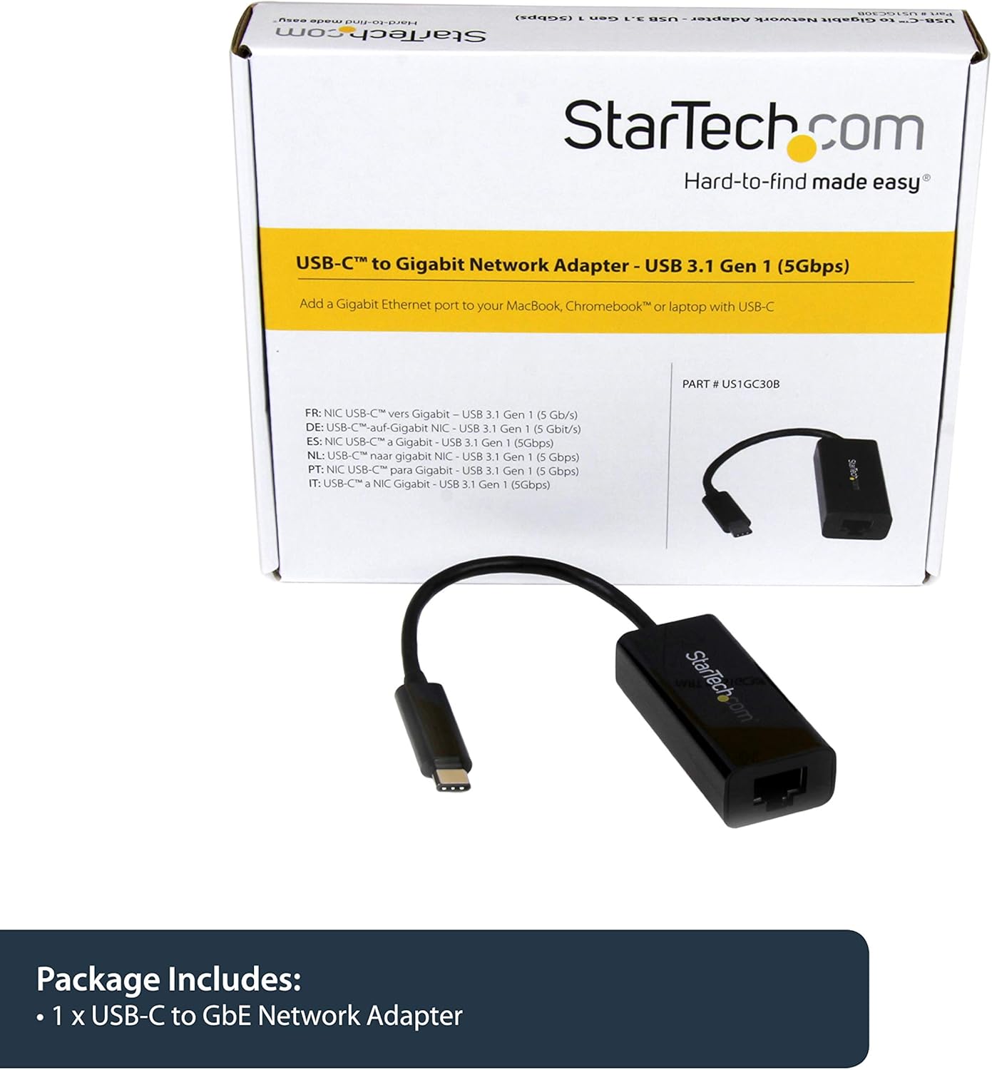 StarTech USB to Ethernet Adapter - USB to RJ45 Gigabit Network Adapter