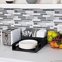MIND READER Countertop Utensil, Napkin & Plate Organizer