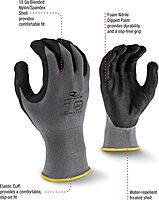 RADIANS RWG13 Nylon/Spandex Foam Nitrile Gripper Glove