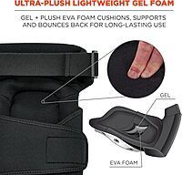 Ergodyne ProFlex 450 Gel Knee Pads with Comfort Hinge, Black (Pair)