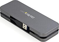 StarTech.com 4 Port USB 3.0 Hub - USB-A to 4X USB-A - SuperSpeed 5Gbps Portable USB 3.1 Gen 1 Type-A Hub - USB Bus Powered - Laptop/Desktop USB Hub with Long Cable 11" & Cable Management (HB30AM4AB)