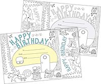 BARKER CREEK Recognition Awards and Bookmarks, Color Me Happy Birthday, 30 Awards that measure 6-3/8" x 5-1/2", 30 Bookmarks that measure 2-1/8" x 5-1/2", 30/Pack (427)