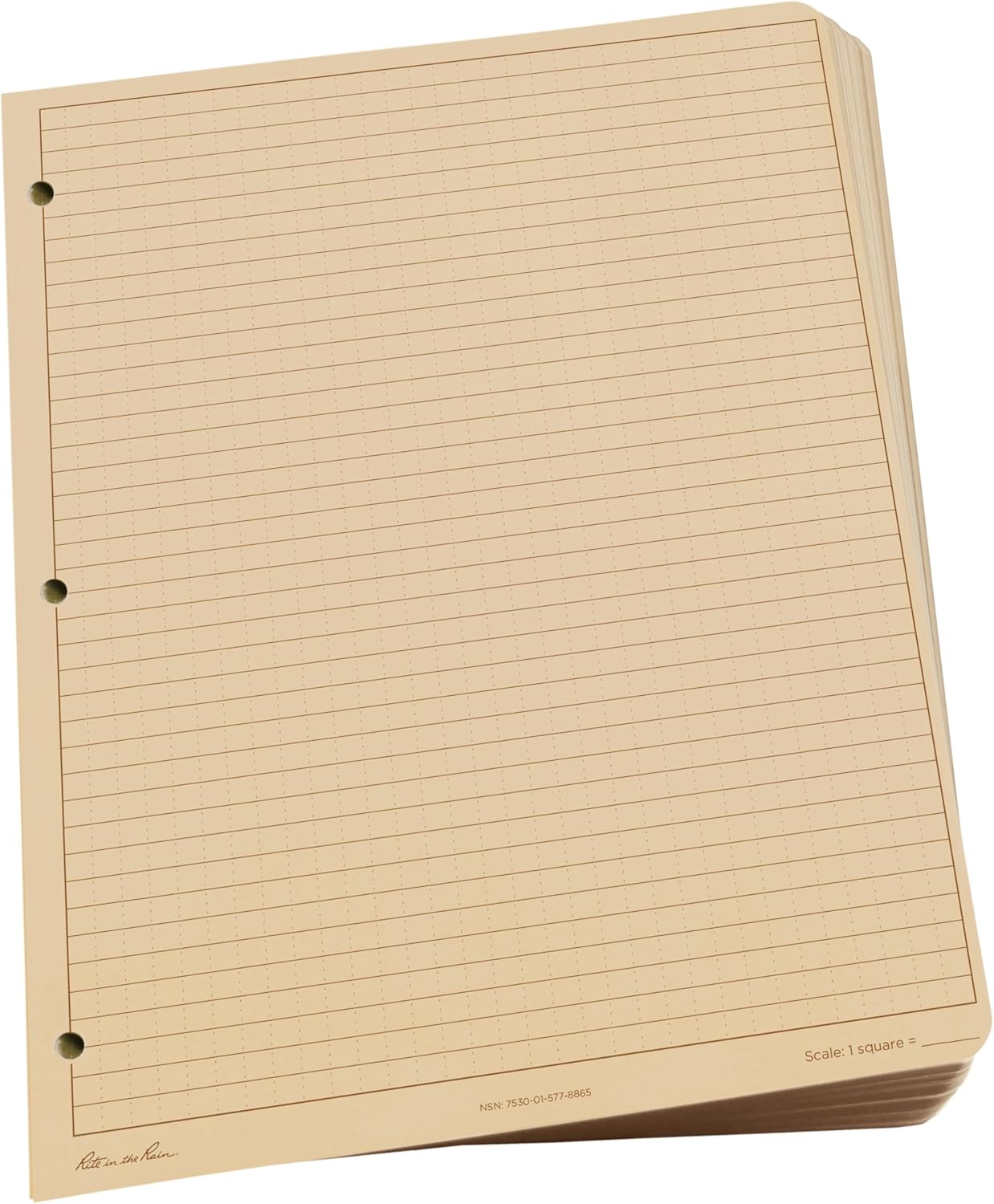 Rite in the Rain Looseleaf Paper,Universal, Beige, 11 x 8.5 x 0.5, PK100 Beige Loose Leaf
