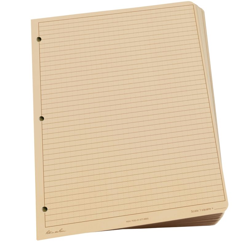 Rite in the Rain Looseleaf Paper,Universal, Beige, 11 x 8.5 x 0.5, PK100 Beige Loose Leaf