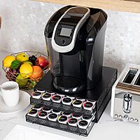 Mind Reader Single Serve Coffee Pod Organizer with 2 Drawers, 72 Pod Capacity, Metal Mesh, 13"L x 12.75"W x 5"H