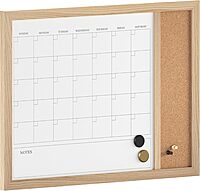 Martha Stewart Everette Magnetic Dry-Erase Monthly Calendar And Cork Board Combo, 18 x 24 in