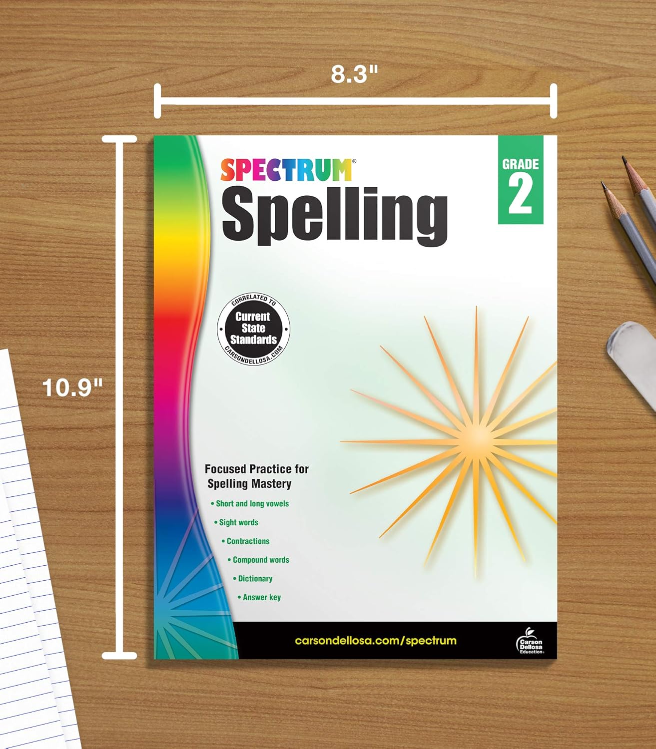 Spectrum Spelling Workbook Grade 2, Ages 7 to 8, 2nd Grade Spelling Workbook, Phonics, Handwriting Practice with Sight Words