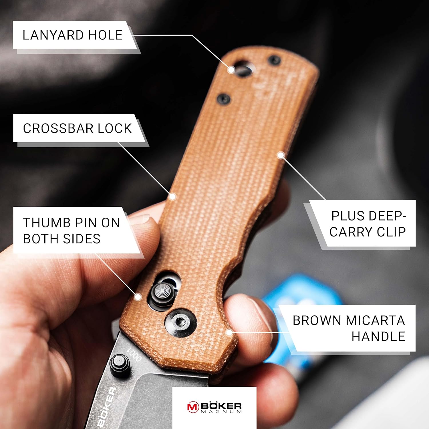 Böker MAGNUM Rockstub Brown Micarta -01SC710