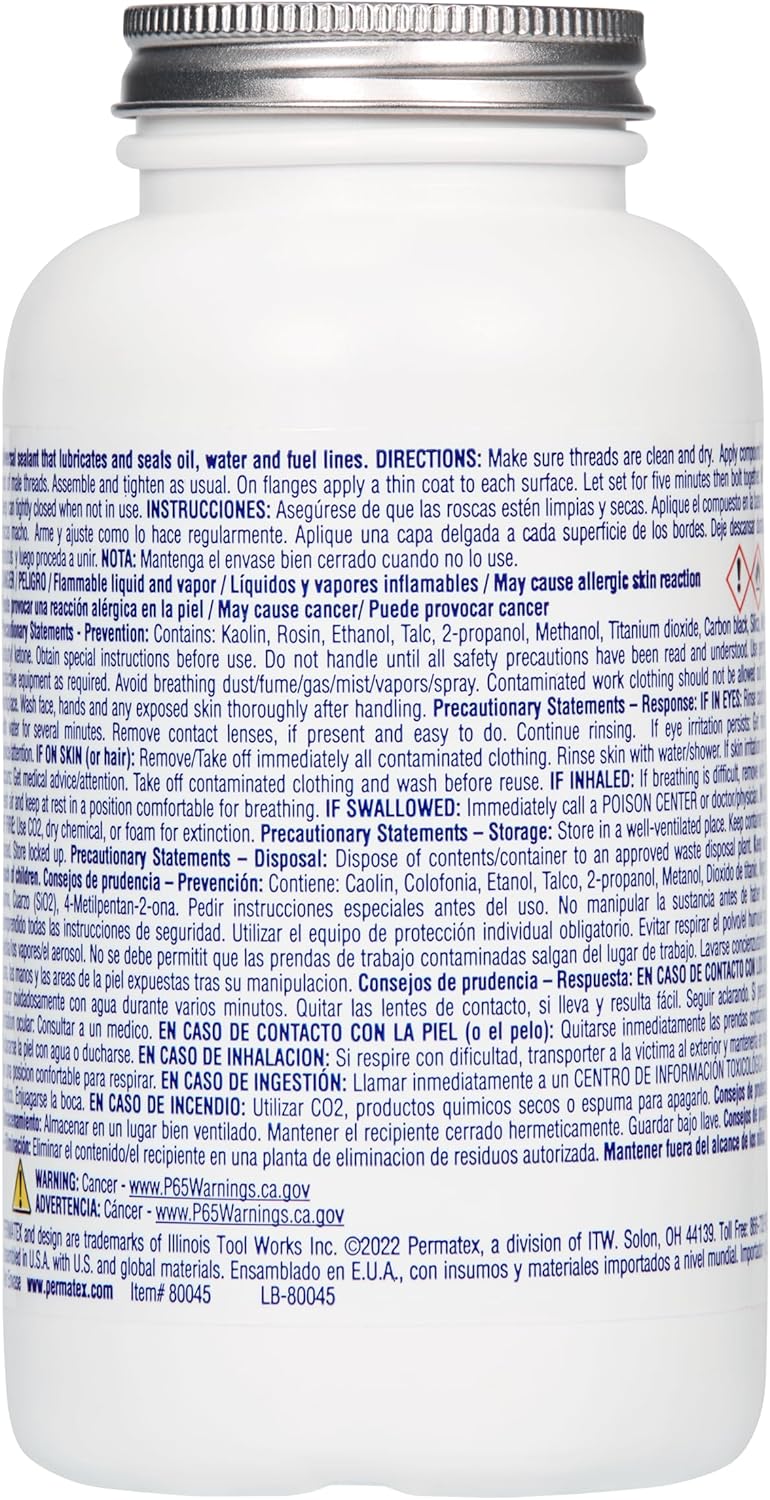 Permatex 80045 Pipe Joint Compound, 16.2 oz. Bottle 16 Ounce Bottle
