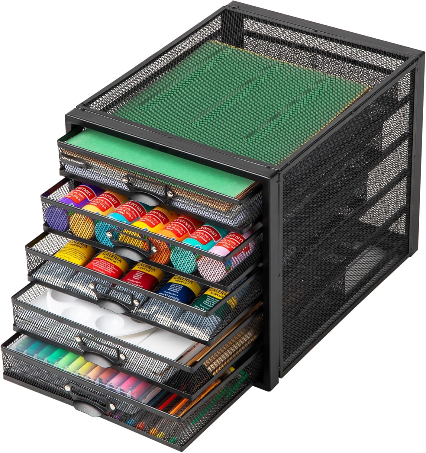 Mind Reader Metal Mesh Desk Organizer - Multi-Purpose Desktop File Storage