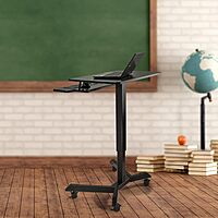 Victor DC550 High Rise Collection Mobile Adjustable Standing Desk (Dual-Tier) Black 25.6" x 17.7" x 45.3"