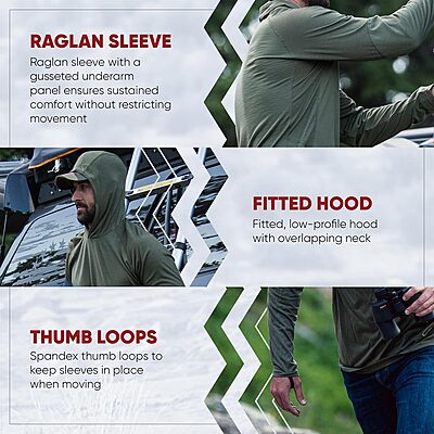 VERTX Mens Merino Wool Base Layer Hoody Pullover