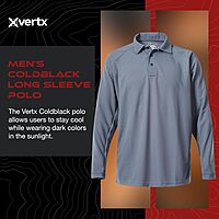 VERTX Mens Coldblack Long-Sleeve Tactical Polo Shirt
