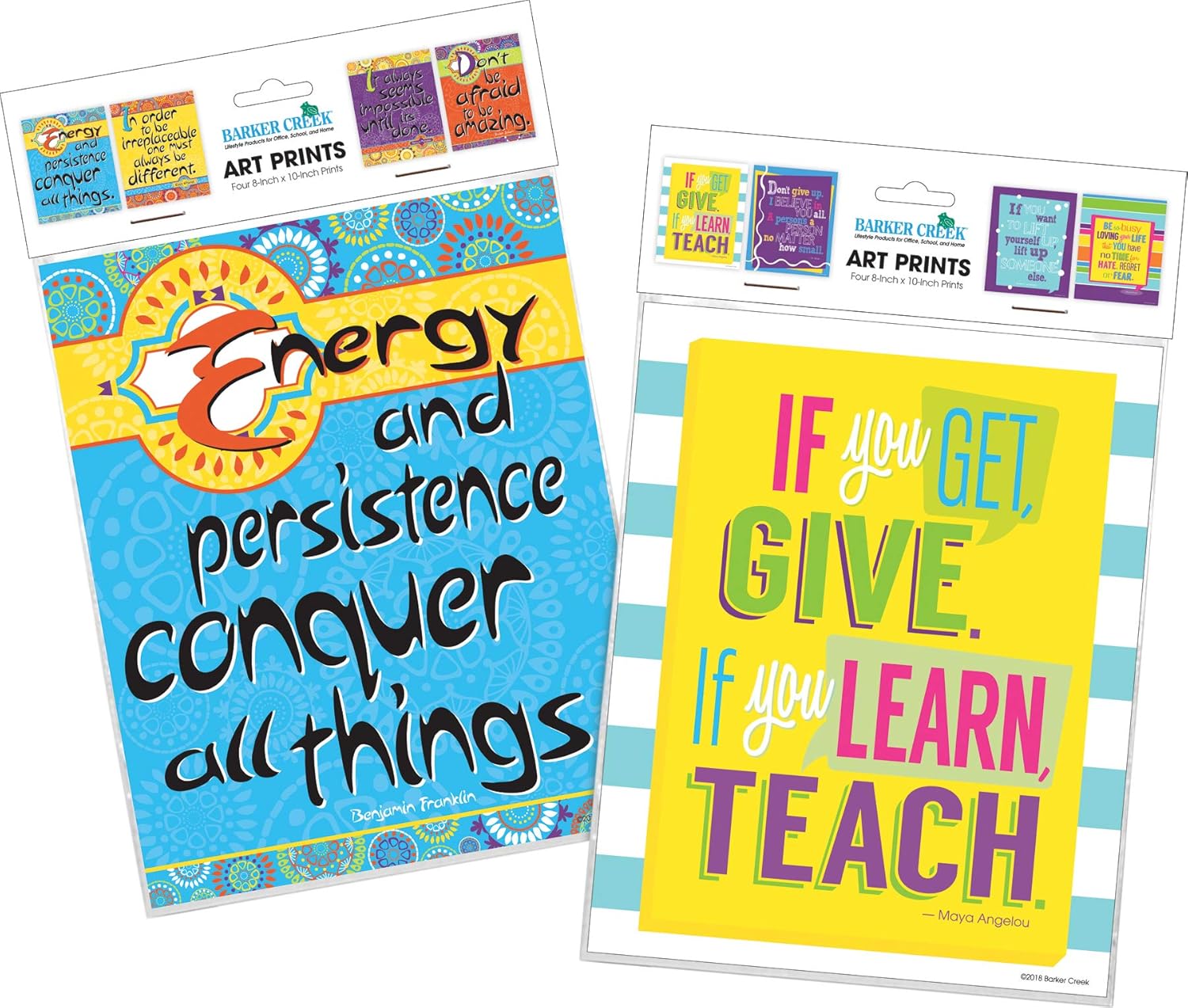 Barker Creek Art Prints Set of 8, I Belive in You, Inspirational Art Prints with a Motivational Theme, 8" x 10"