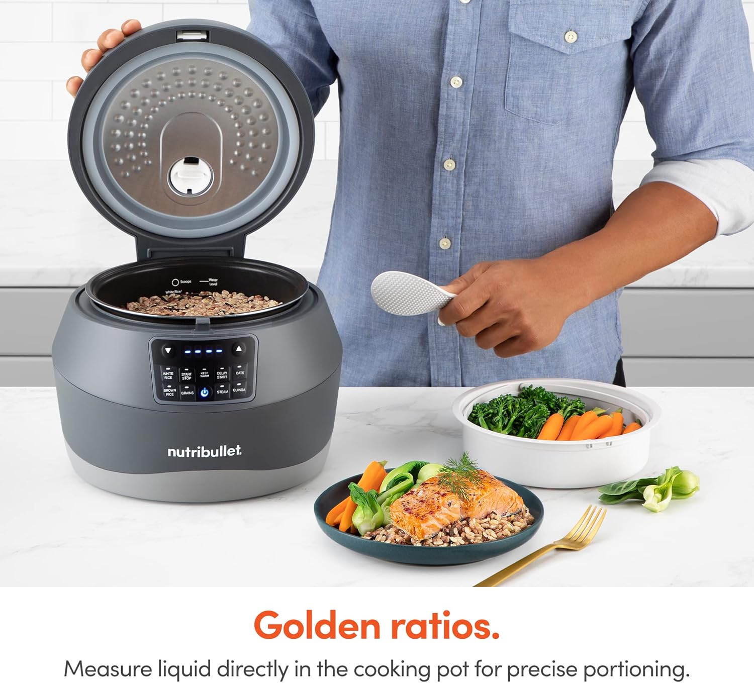 Nutribullet 2.5-Quart EveryGrain Cooker, 8-5/8inH x 10-5/8inW x 11-7/16inD, Black