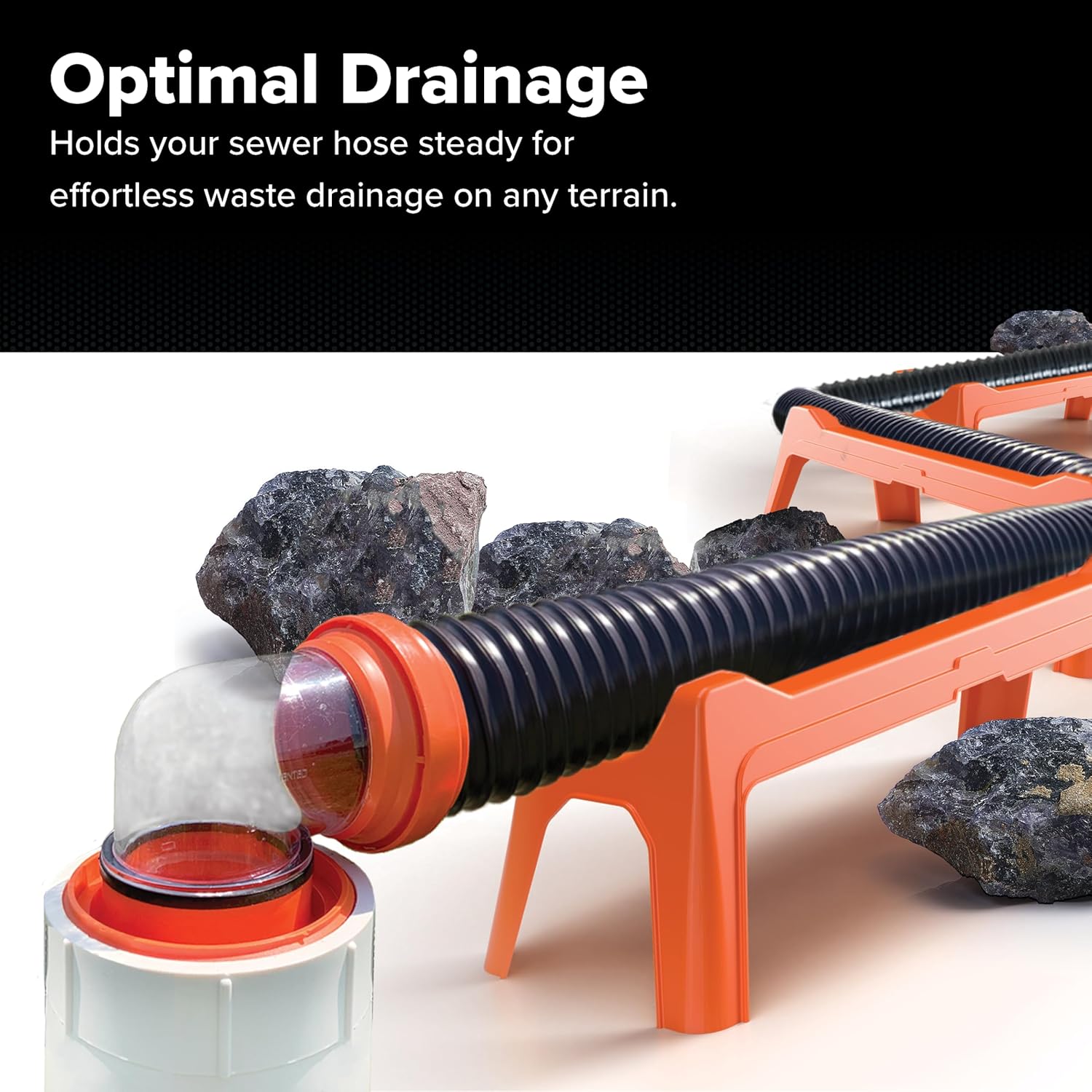 Camco Rhino RV Sewer Hose Support Kit - Extends Over Uneven Terrain for Easy Drainage