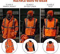 ERGODYNE GloWear 8385 Type R Class 3 High-Visibility 4-in-1 Reflective Safety Jacket